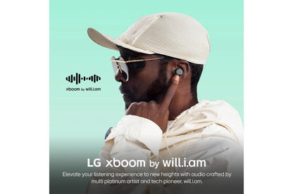 BUDSLITEAUSALBK LG xboom Buds Lite by will.i.am  Bluetooth Earbuds  xboom Signature Sound with up to 35 Hrs of Battery Life, Black