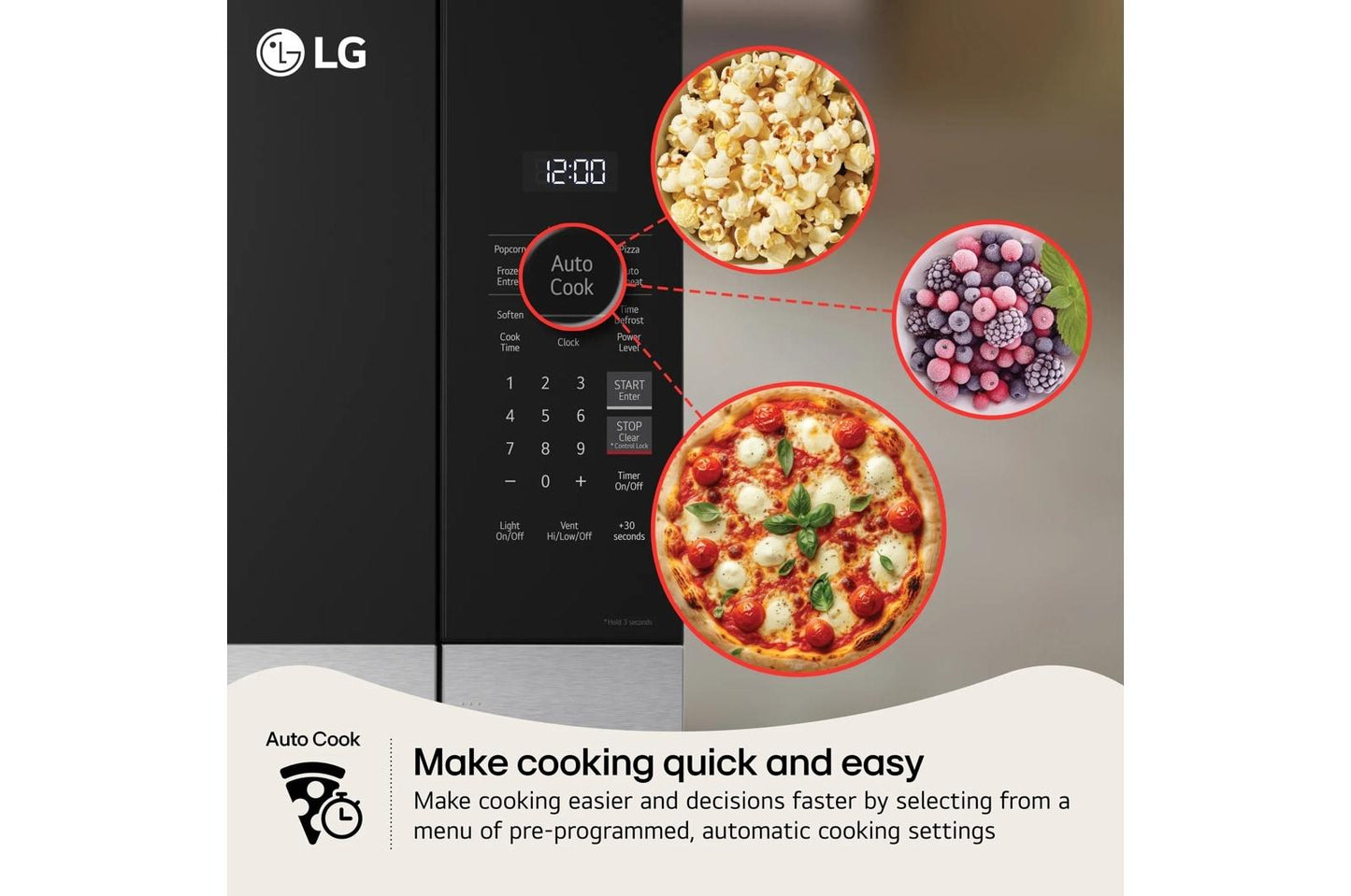 Lg MVEL2035Z 2.2 cu. ft. Wi-Fi Enabled Over-the-Range Microwave Oven with EasyClean®