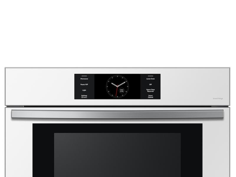 Samsung NQ70CB700D12AA Bespoke 30" Microwave Combination Wall Oven with with Flex Duo™ in White Glass