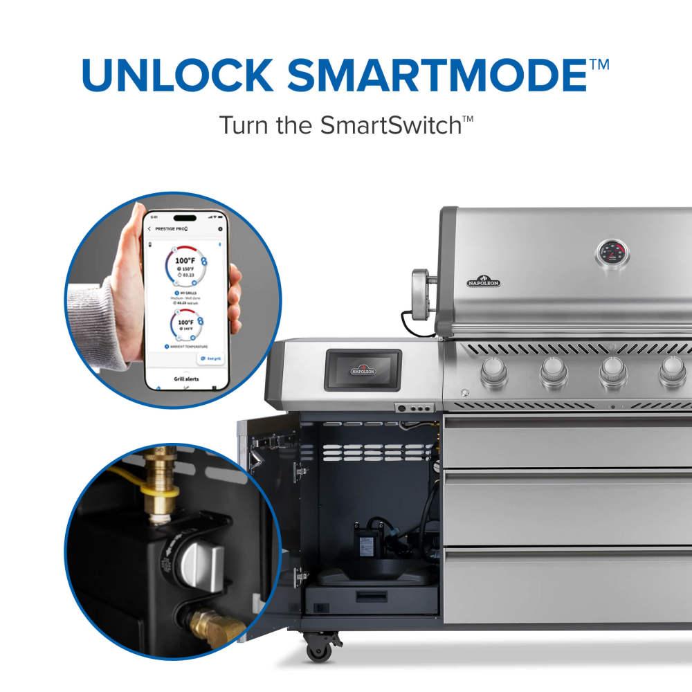 Napoleon Bbq PRO665VXRSIBNSS Prestige PRO 665 Elite with Smart Technology & Electric Smoker Box , Natural Gas, Stainless Steel