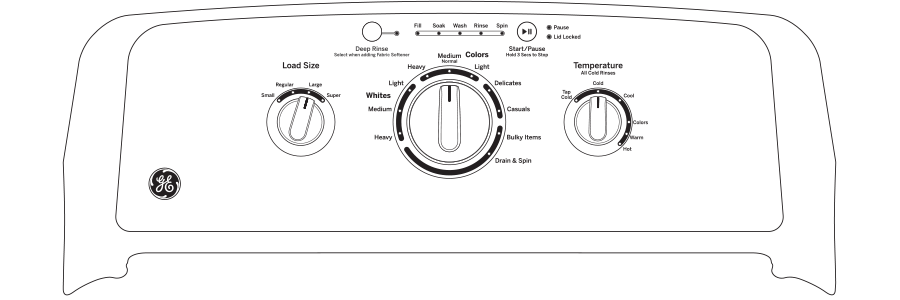 GTW220ACWWW GE® 4.0 cu. ft. Capacity Washer with Stainless Steel Basket and Water Level Control