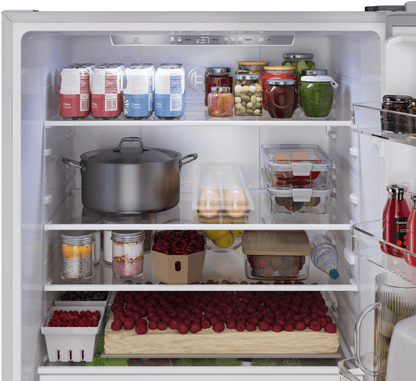 Bosch B33CM10SNS 100 Series, free-standing fridge-freezer with freezer at bottom, Brushed steel (with anti-fingerprint), Total No Frost
