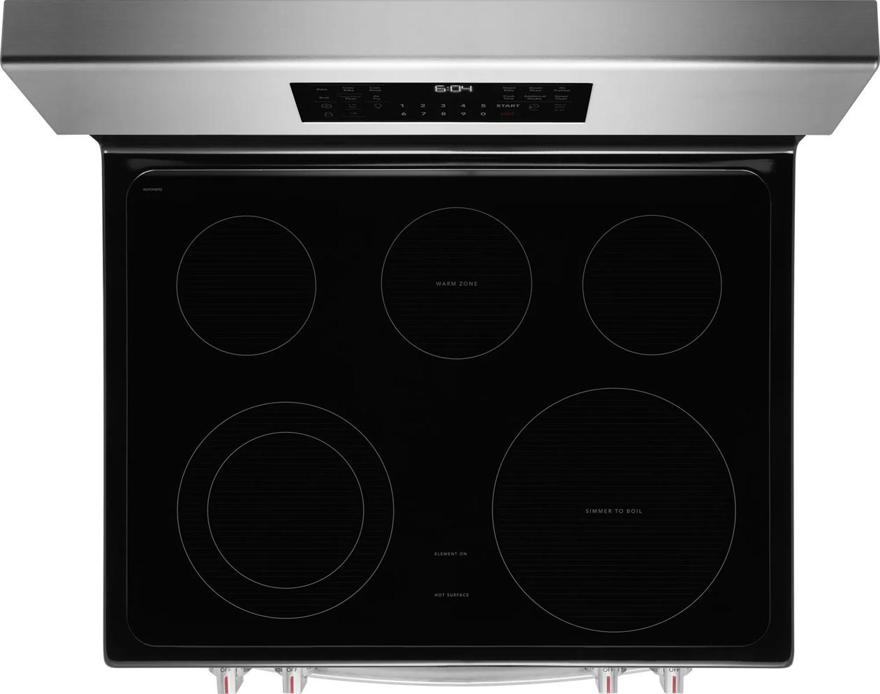 Frigidaire GCRE3070BF 30" Rear Control Electric Range with Stone-Baked Pizza