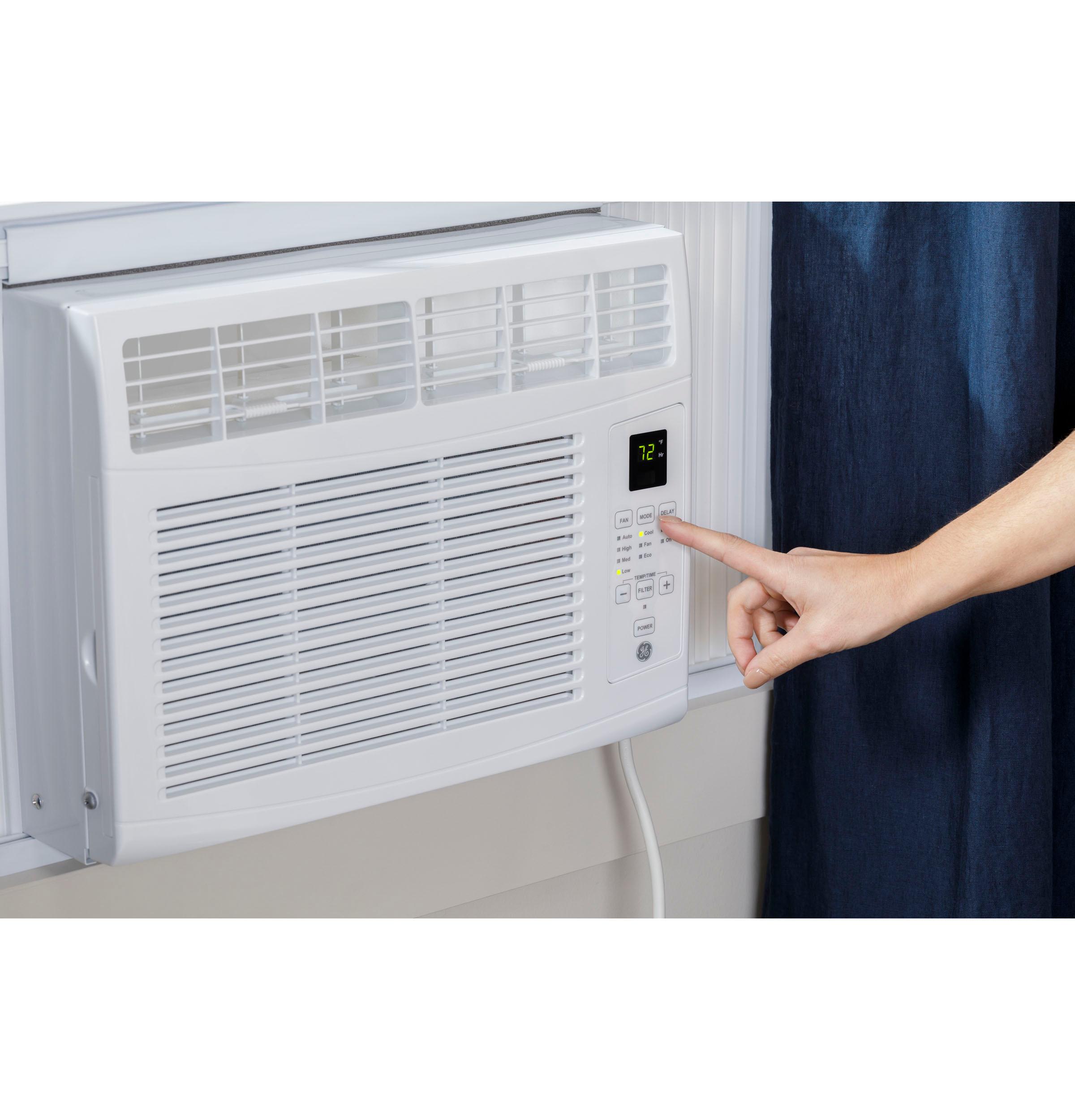 GE® 5,000 BTU Electronic Window Air Conditioner for Small Rooms up to 150 sq ft. in White size 12 9/16 H x 16 7/16 W x 15 D