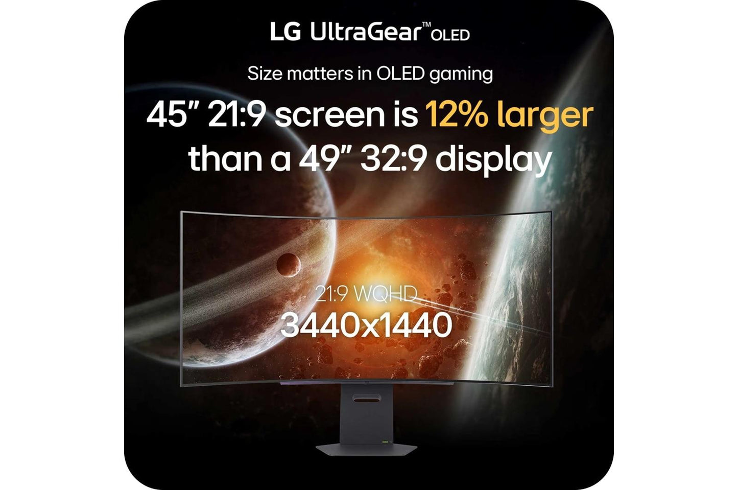 Lg 45GX90SAB 45 Inch UltraGear™ OLED WQHD 240Hz 0.03ms G-Sync Compatible 800R Curved Gaming Monitor with webOS