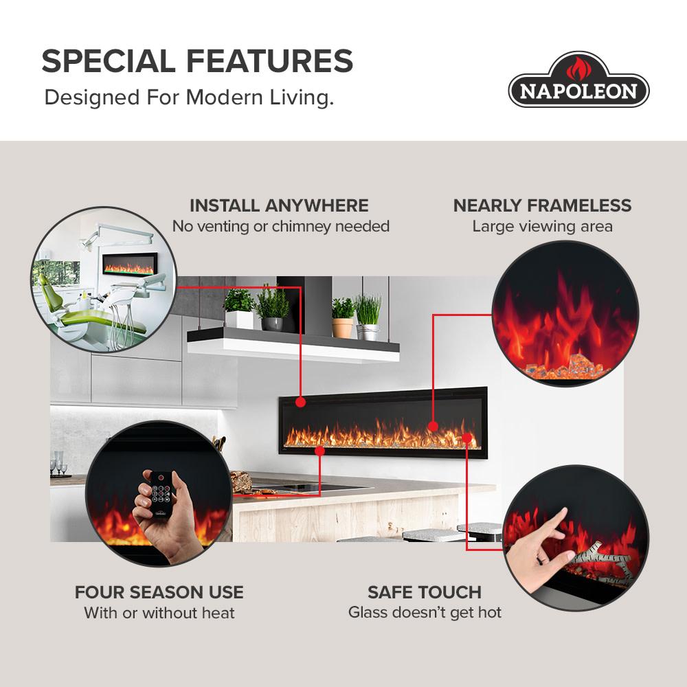 Napoleon Bbq NEFL42CFH1 Entice 42 Wall-Hanging Electric Fireplace