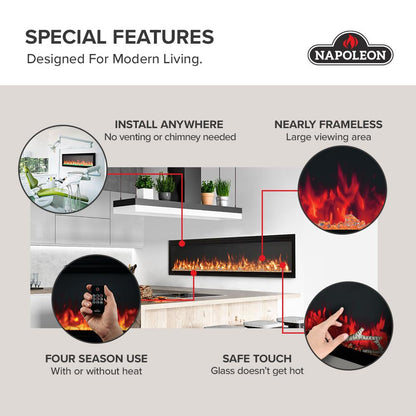 Napoleon Bbq NEFL42CFH1 Entice 42 Wall-Hanging Electric Fireplace