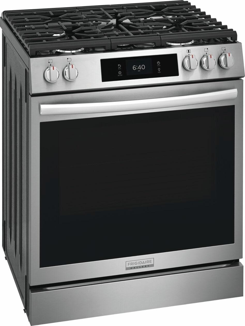 Frigidaire GCFG3070BF 30" Front Control Gas Range with Stone-Baked Pizza