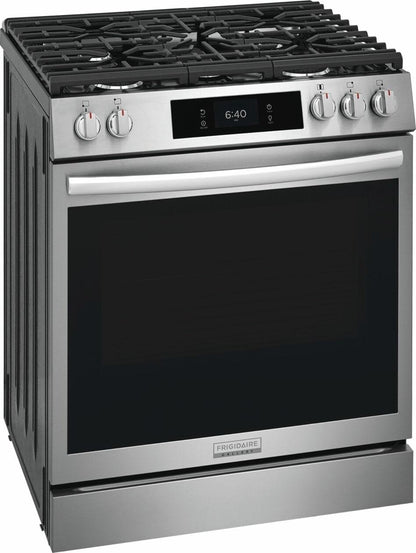 Frigidaire GCFG3070BF 30" Front Control Gas Range with Stone-Baked Pizza