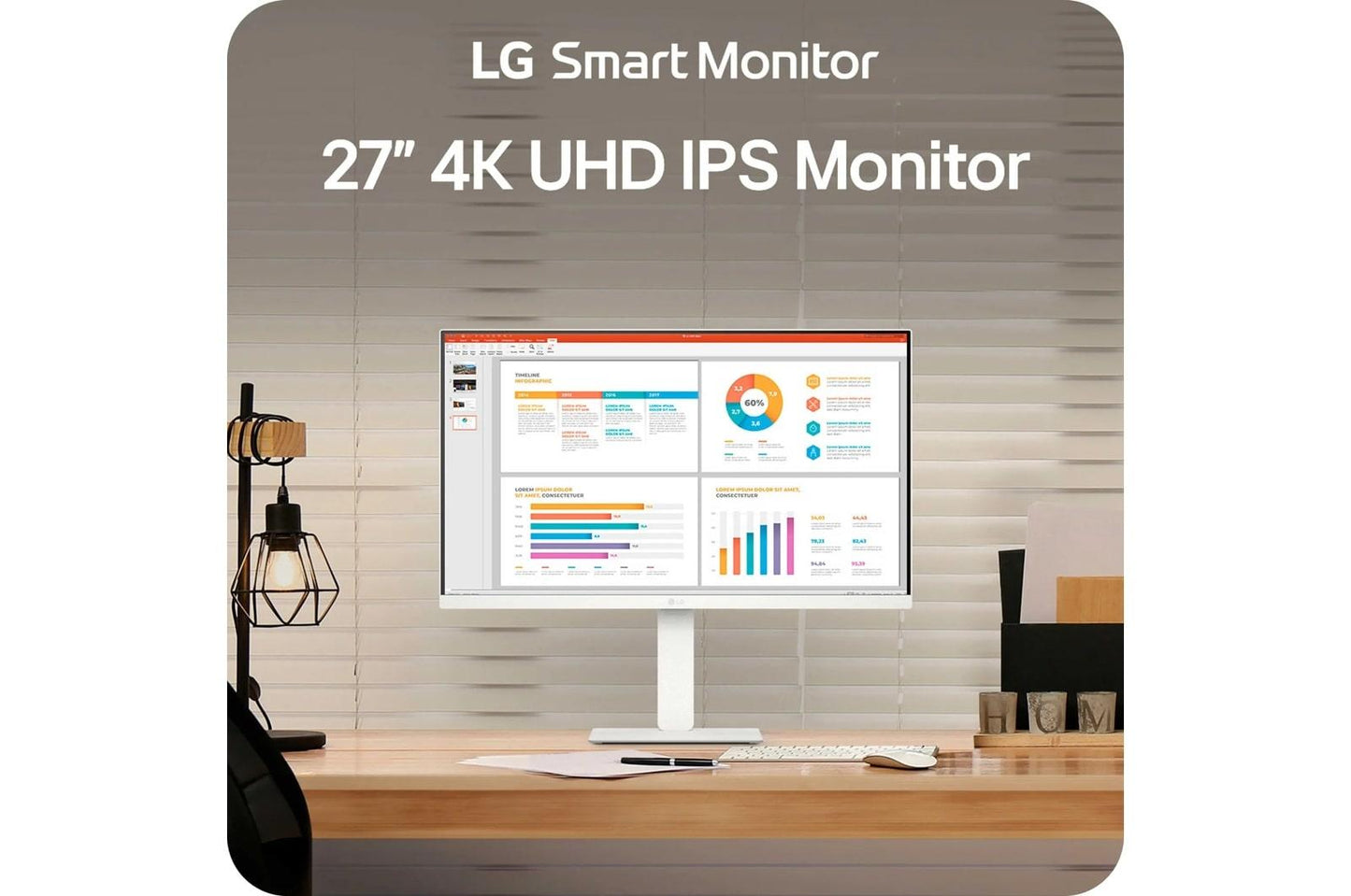 Lg 27U730SAW 27 Inch 4K UHD webOS Smart Monitor with USB Type-C PD 65W
