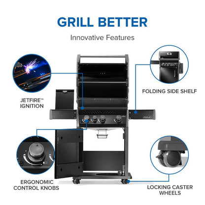 Napoleon Bbq R425SBNK2FB Rogue 425 SB with Range Side Burner , Natural Gas, Black
