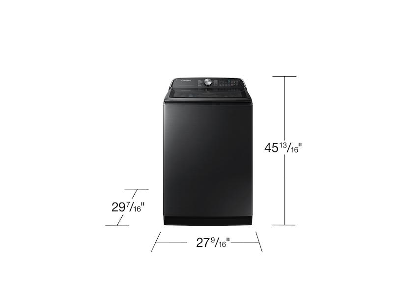 Samsung WA54CG7105AVUS 5.4 cu. ft. Extra-Large Capacity Smart Top Load Washer with ActiveWave™ Agitator and Super Speed Wash in Brushed Black
