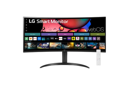 Lg 34SR65QCB 34 Inch Smart Monitor WQHD 1440P Curved Screen 100Hz with webOS Tilt/Height Adjustable Stand
