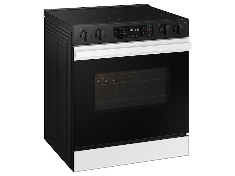 Samsung NSE6DB830012 Bespoke 6.3 cu. ft. Smart Slide-In Electric Range with Air Fry & Precision Knobs in White Glass