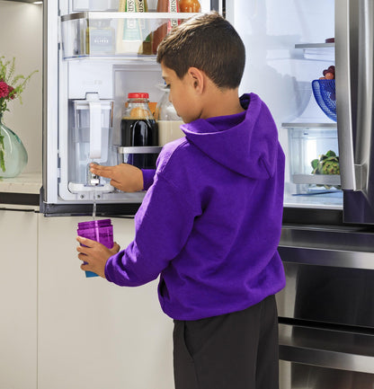 PHD23BYWFS GE Profile™ ENERGY STAR® 22.9 Cu. Ft. Counter-Depth Quad-Door Refrigerator with Dual-Dispense AutoFill Pitcher and Door in Door