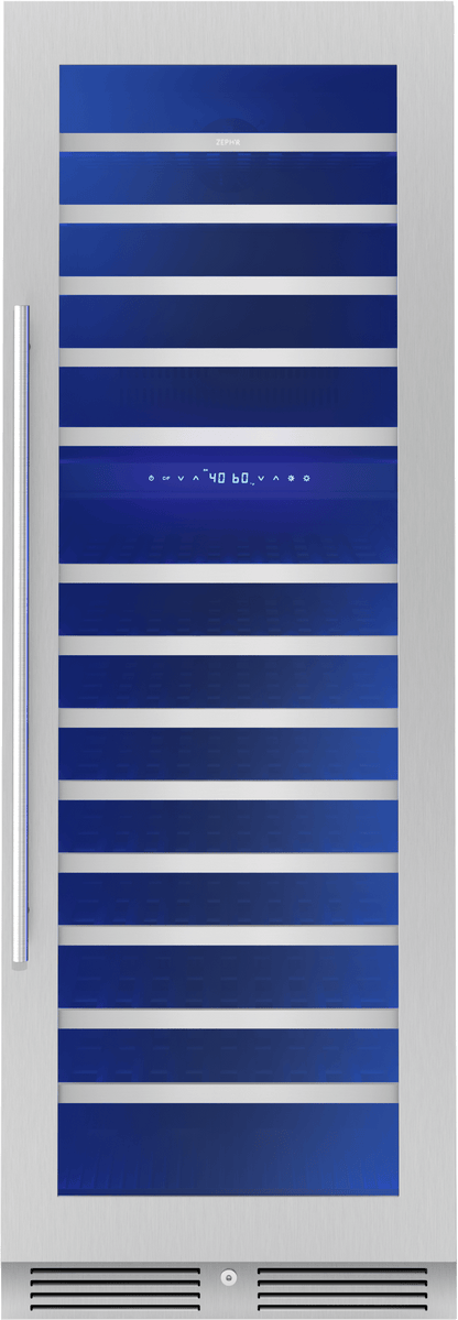 Zephyr PRW24F02CG Presrv Wine Cooler, 24in Full Size, SS+Glass, Reversible Door, 2 Zone