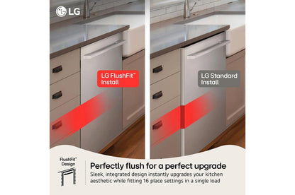 Lg LDNPM545D Smart FlushFit™ Top Control Dishwasher with 1-Hour Wash & Dry, QuadWash® Pro, and Dynamic Heat Dry™ w/AutoVent Dry™