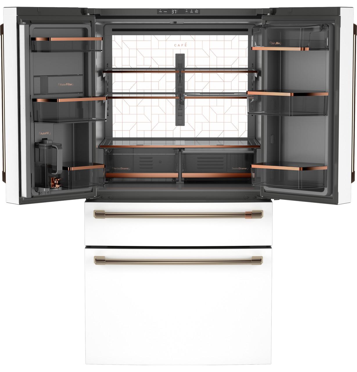 Cafe CGE29DP4TW2 CAF(EBACK)™ ENERGY STAR® 28.7 Cu. Ft. Smart 4-Door French-Door Refrigerator With Dual-Dispense AutoFill Pitcher
