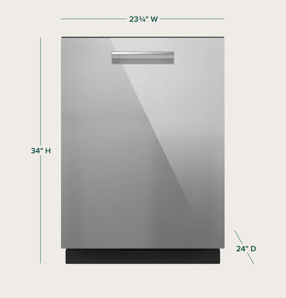 Cafe CDP888M5VS5 CAF(EBACK)™ CustomFit ENERGY STAR Stainless Interior Smart Dishwasher with Ultra Wash Top Rack and LED Lights, 39 dBA in Platinum Glass