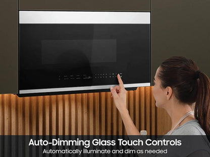 Samsung ME21DB670012 Bespoke 2.1 cu. ft. Over-the-Range Microwave with Auto Dimming Glass Touch Controls in White Glass