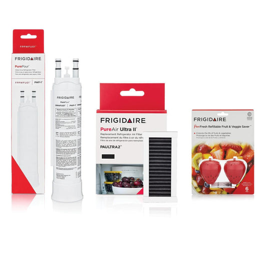Frigidaire FRIGCOMBO12 FPPWFU01, PAULTRA2, and FRPFUFV2 Water and Air Filter Combo Kit with Produce Saver