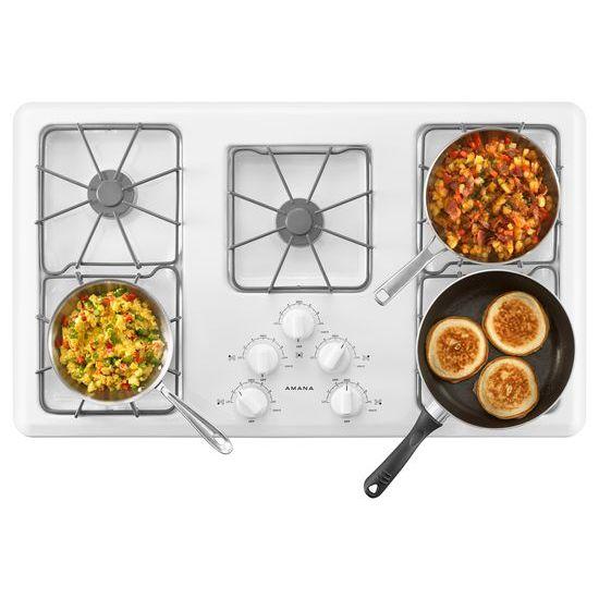 36-inch Gas Cooktop with Front Controls - white