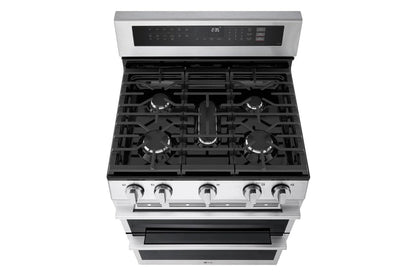 Lg LDGL6924Y 6.9 cu. ft. Smart Gas Double Oven Freestanding Range with ProBake Convection®, Air Fry & Air Sous Vide