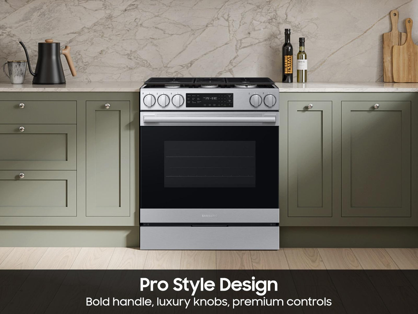 Samsung NSG80H60SR Bespoke Smart Slide-in Gas Range Pro Style Design  Air Fry Max  True Convection
