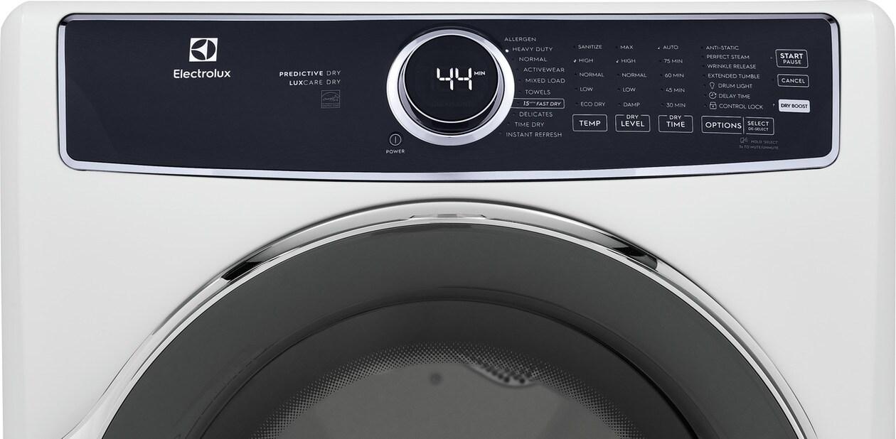 ELFE7537AW Electrolux Front Load Perfect Steam™ Electric Dryer with Predictive Dry™ and Instant Refresh - 8.0 Cu. Ft.