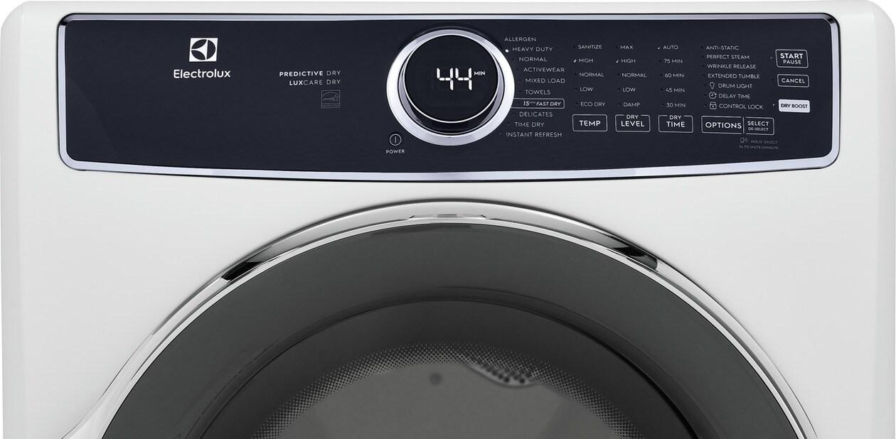 Electrolux ELFE7537AW Front Load Perfect Steam™ Electric Dryer with Predictive Dry™ and Instant Refresh - 8.0 Cu. Ft.