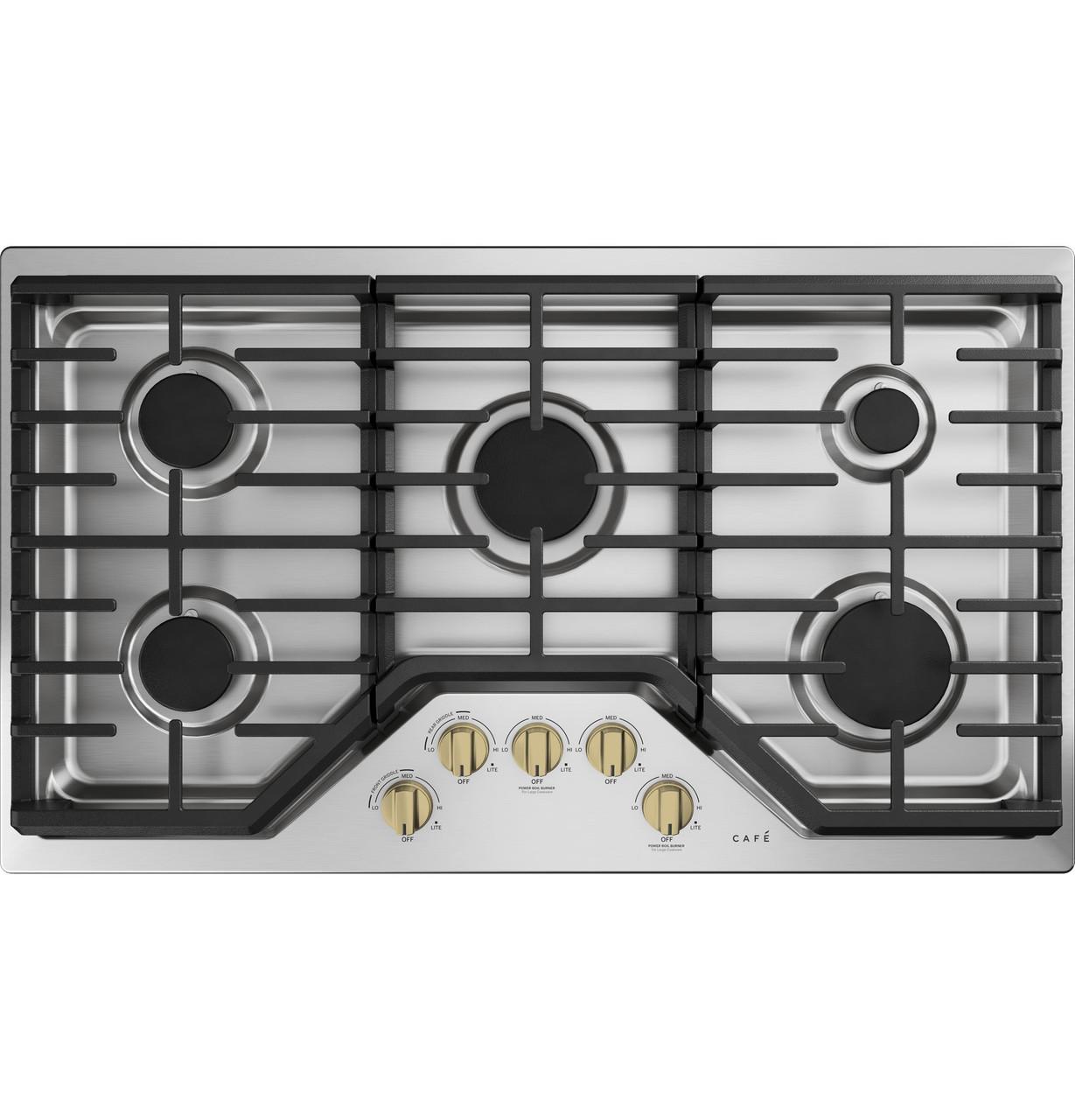 Cafe Caf(eback)™ 5 Gas Cooktop Knobs - Brushed Brass