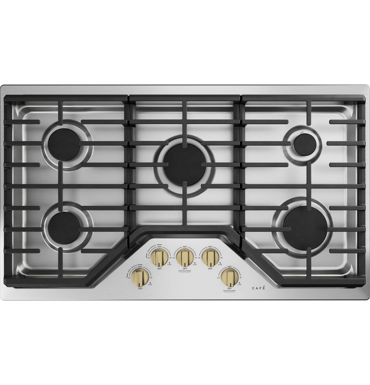 Cafe CXCG1K0PMCG CAF(EBACK)™ 5 Gas Cooktop Knobs - Brushed Brass