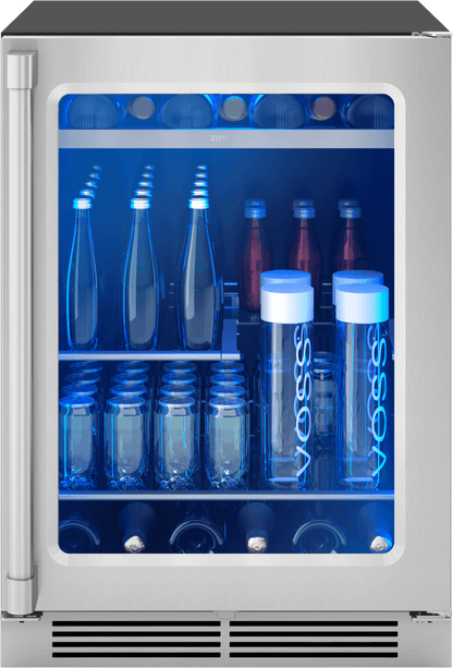 Zephyr PRPB24C01BG Presrv Pro Beverage Cooler, 24in Under Cabinet, SS+Glass, Reverse Door, 1 Zone