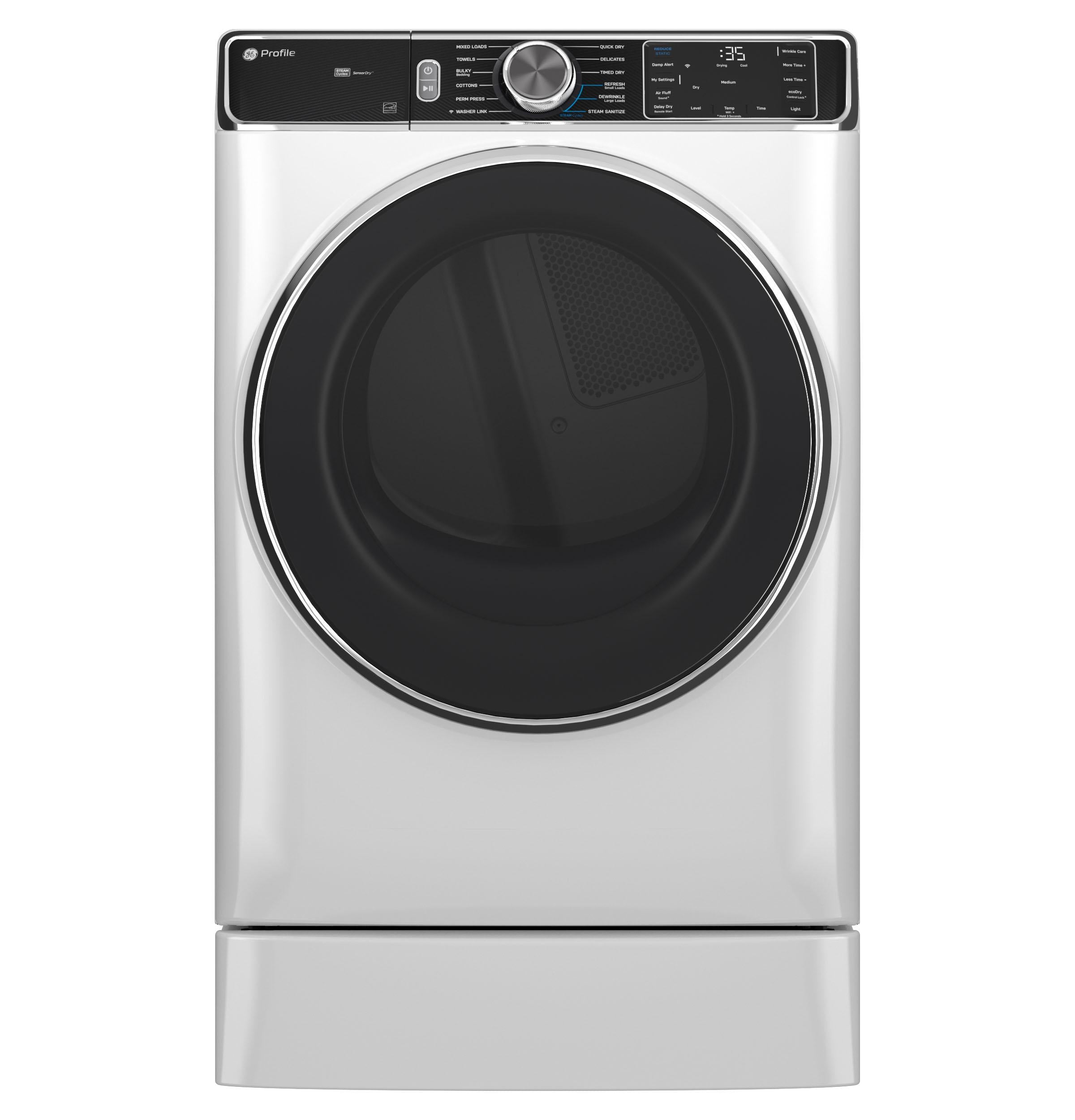 PFD87ESSVWW GE Profile™ 7.8 cu. ft. Capacity Smart Front Load Electric Dryer with Steam and Sanitize Cycle