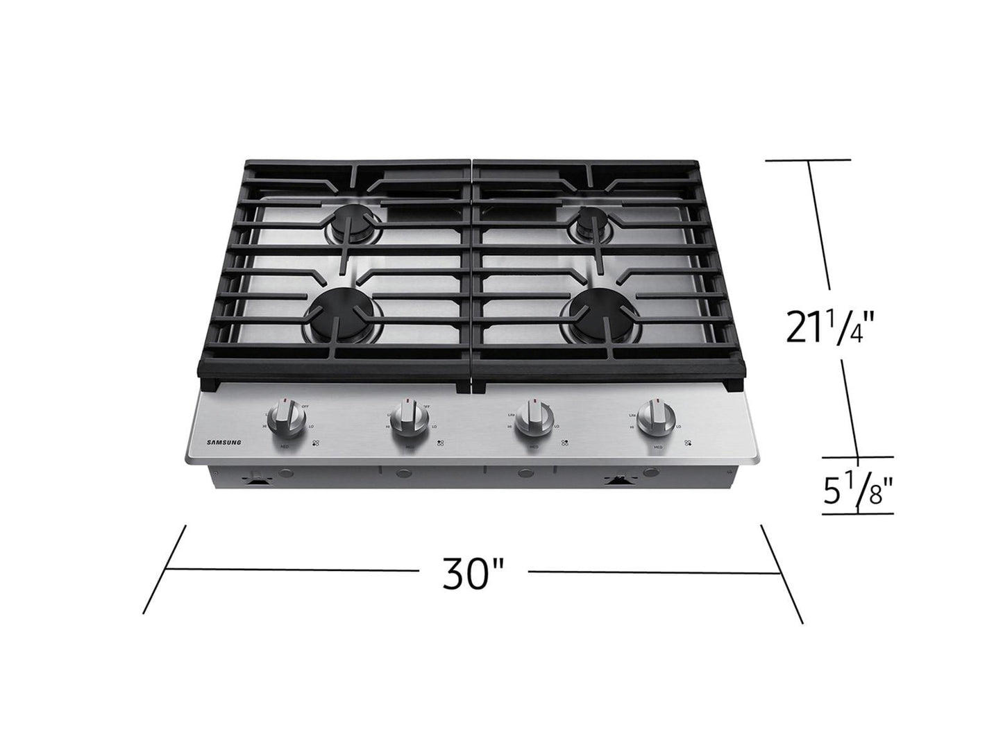 Samsung NA30R5310FS Gas Cooktop Cast Iron Grates  17K BTU Power Burner  30" Width