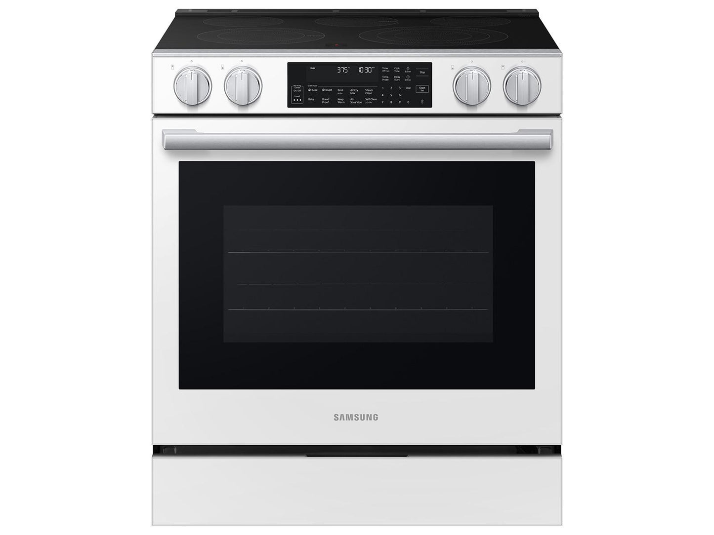 Samsung NSE90H63SW Bespoke Smart Slide-in Electric Range Pro Style Elite Design  Illuminated Knobs  Air Fry Max