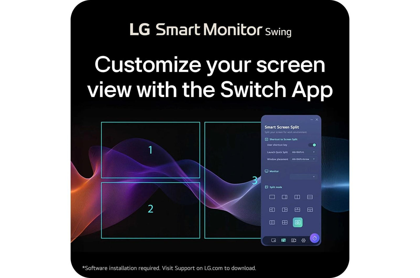 Lg 32U889SAW 32 Inch 4K UHD IPS Touchscreen Smart Monitor Swing with Rolling Stand