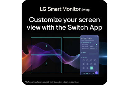 Lg 32U889SAW 32 Inch 4K UHD IPS Touchscreen Smart Monitor Swing with Rolling Stand