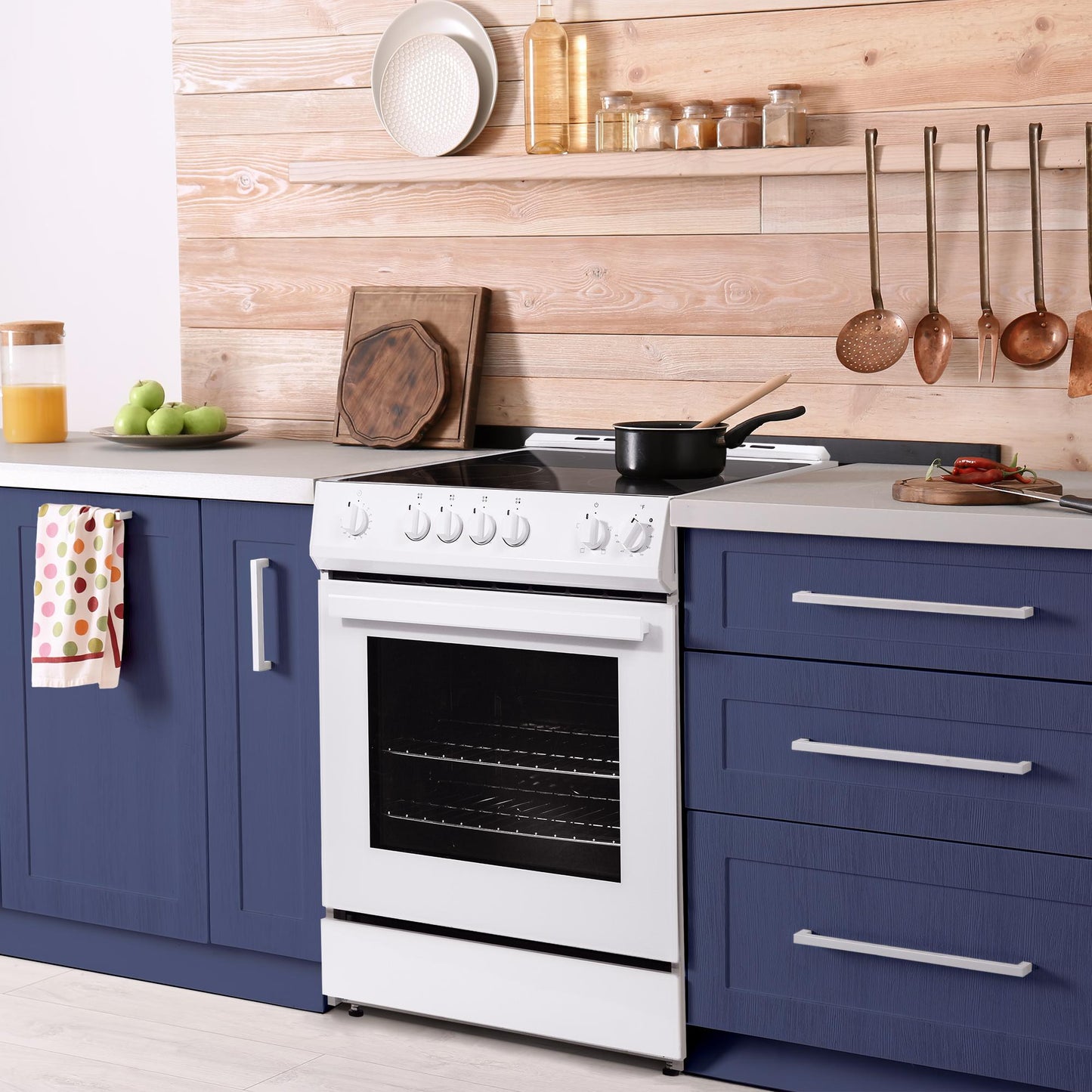 DRRM300W Danby 30"" Slide in Smooth Top Electric Range with Knob Controls in White