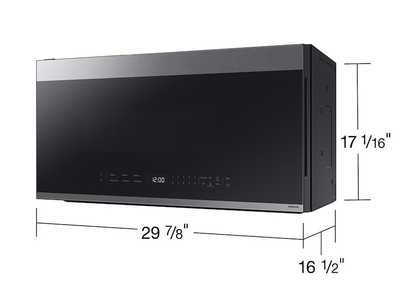 Samsung Bespoke 2.1 cu. ft. Over-the-Range Microwave with Edge to Edge Glass Display in Fingerprint Resistant Stainless Steel