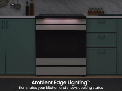 Samsung NSI6DB990012 Bespoke 6.3 cu. ft. AI Slide-In Induction Range with AI Hub™ & Smart Oven Camera in White Glass
