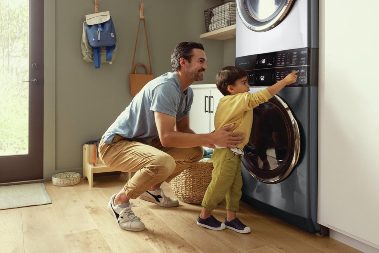 Electrolux ELTE7600AT Laundry Tower Single Unit Front Load 4.5 Cu. Ft. Washer & 8 Cu. Ft. Electric Dryer