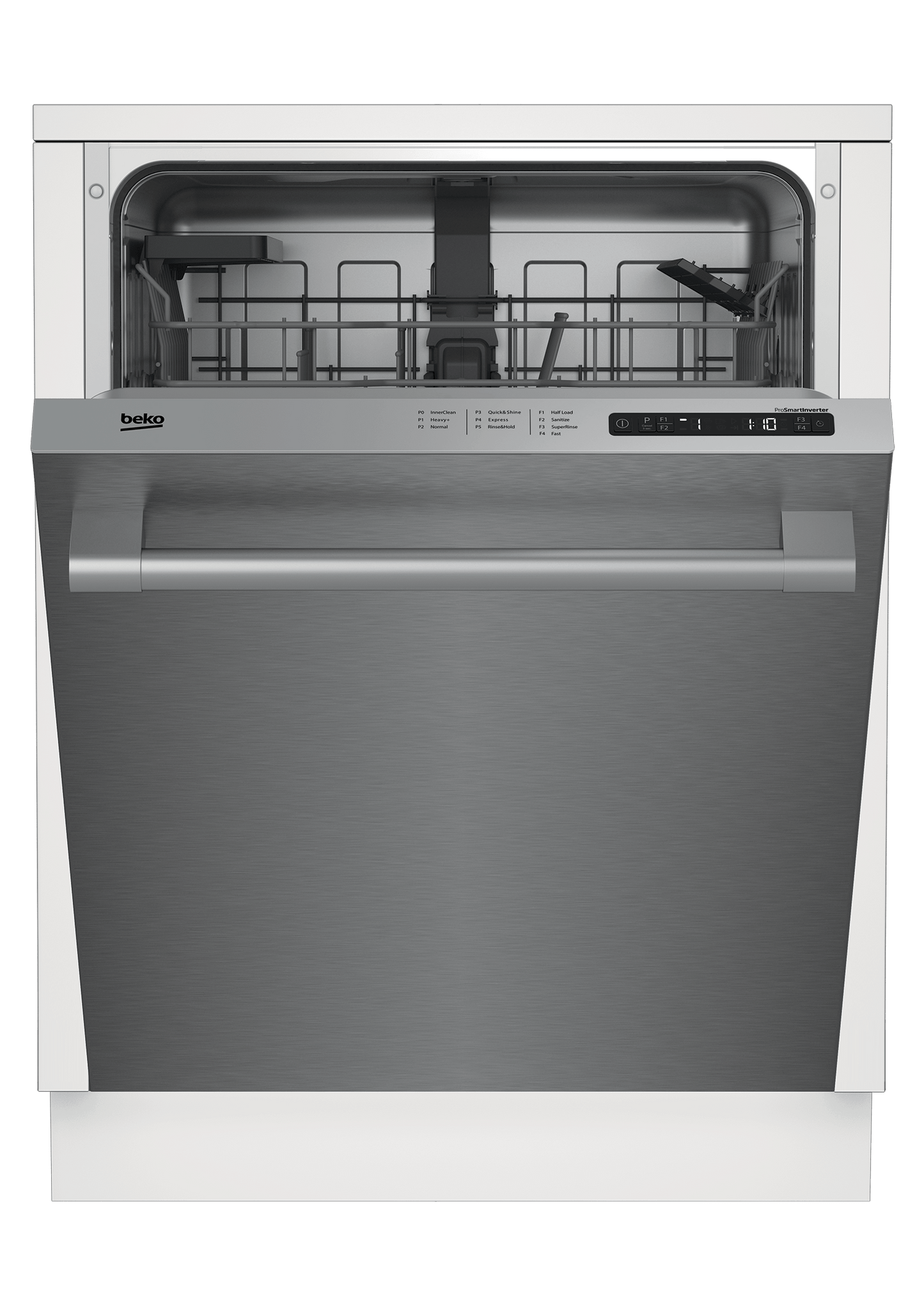 Beko DDT25401X Tall Tub Stainless Dishwasher, 14 place settings, 48 dBa, Top Control