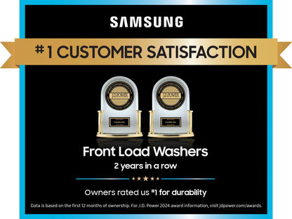Samsung WF53BB8900AT Bespoke 5.3 cu. ft. Ultra Capacity Front Load Washer with AI OptiWash™ and Auto Dispense in Silver Steel