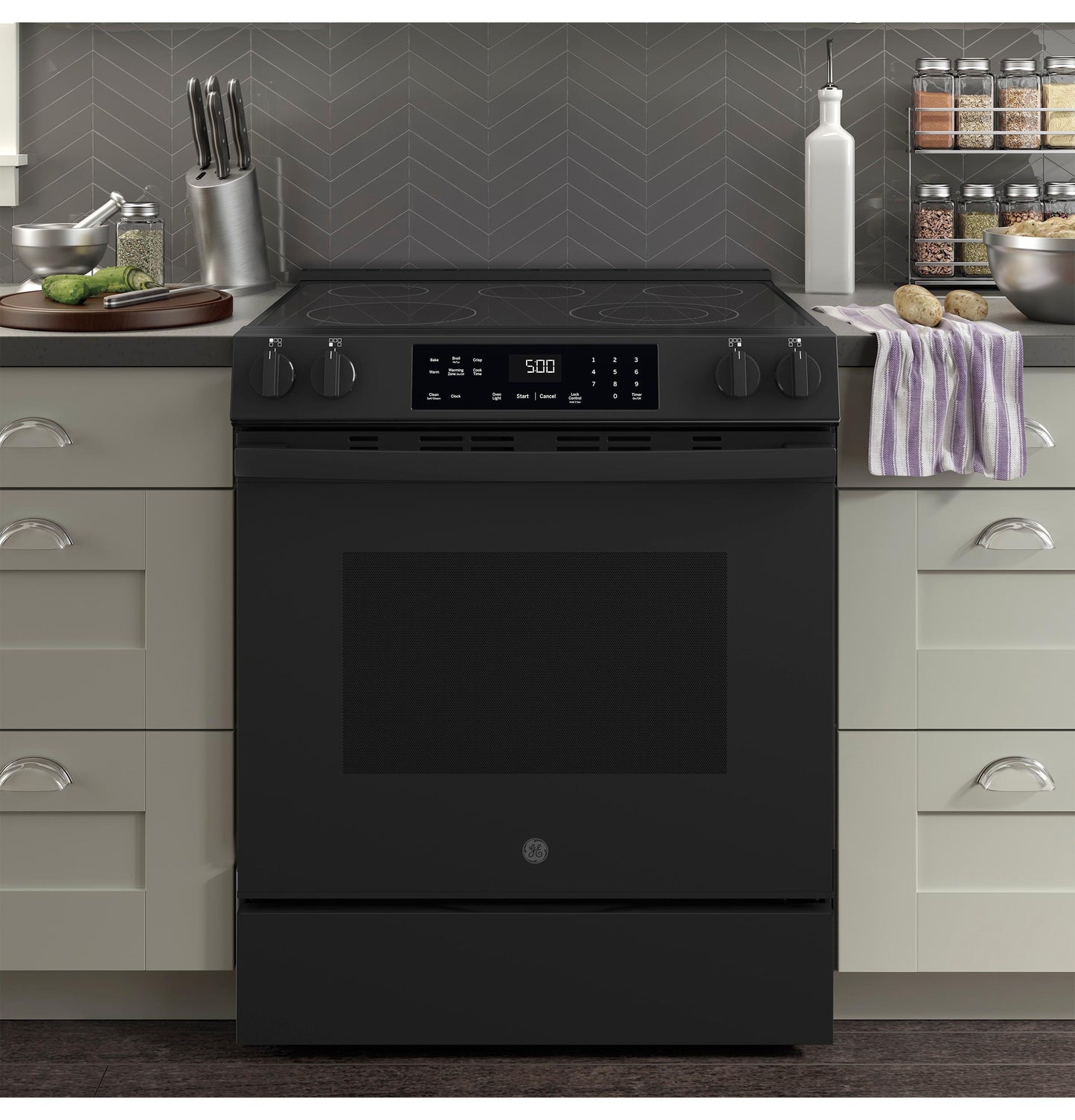 GRS500PVBB GE® ENERGY STAR® 30" Slide-In Electric Range with Crisp Mode