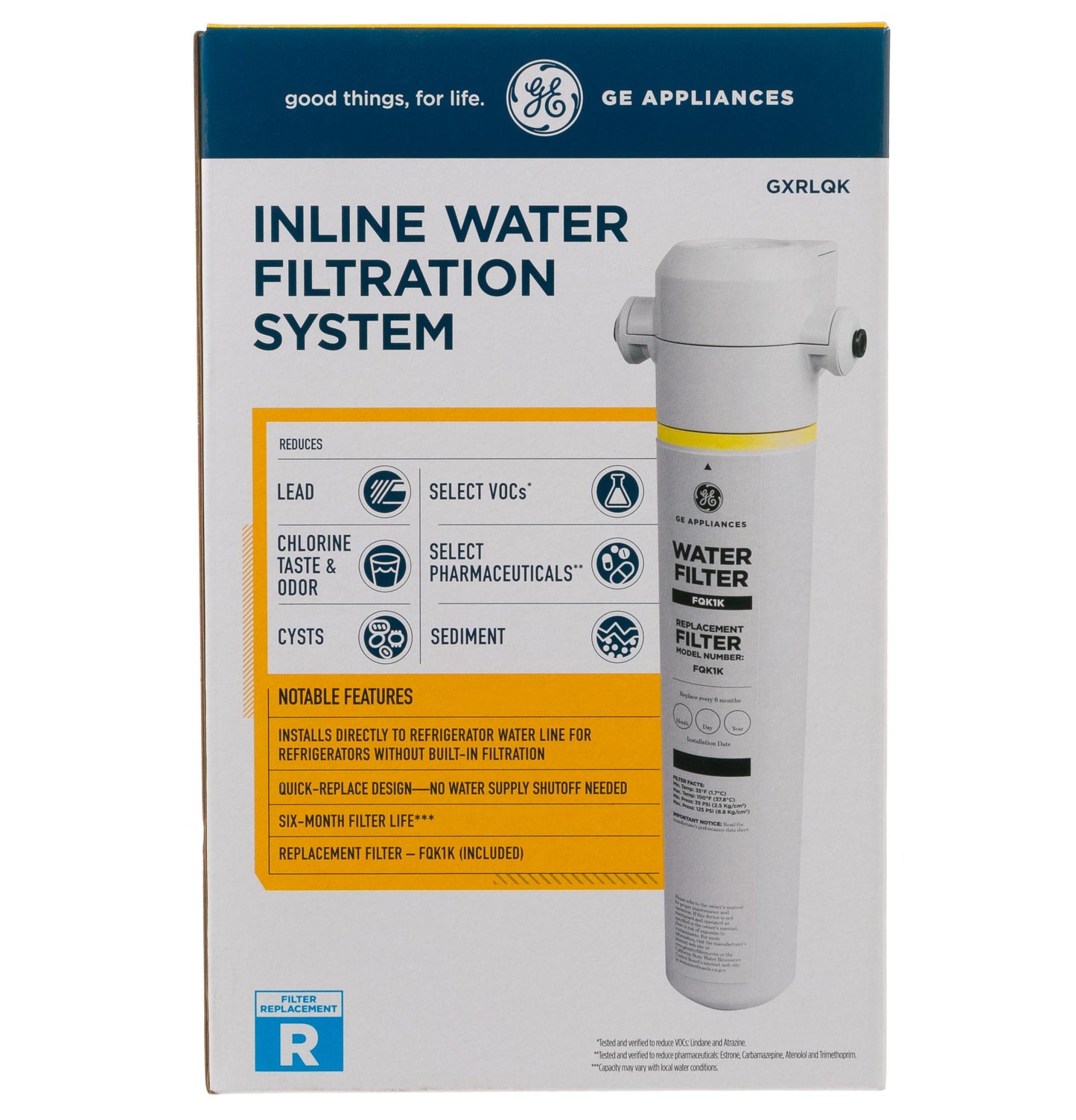 Ge Appliances GXRLQK In-Line Water Filtration System for Refrigerators or Icemakers
