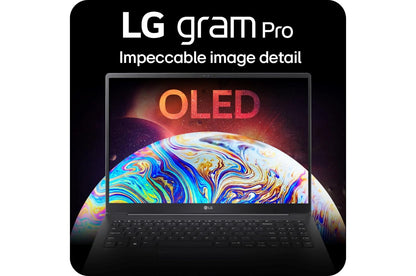 16Z90SPAADB9U1 LG gram Pro 16 Inch OLED Thin and Lightweight Laptop, Intel® Evo™ Edition - AI-enabled Intel® Core™ Ultra 7 processor, NVIDIA RTX 3050, Windows 11 Home, 32GB RAM, 2TB (1TB x 2) SSD, Black
