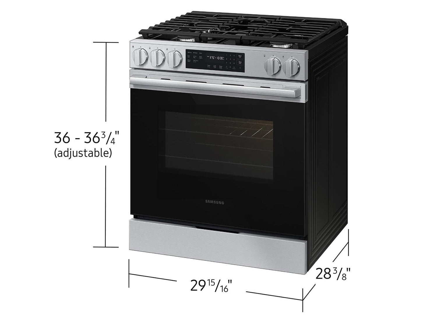 Samsung NSG70H60SR Bespoke Smart Slide-in Gas Range Pro Style Design  Air Fry Max  Precision Knobs