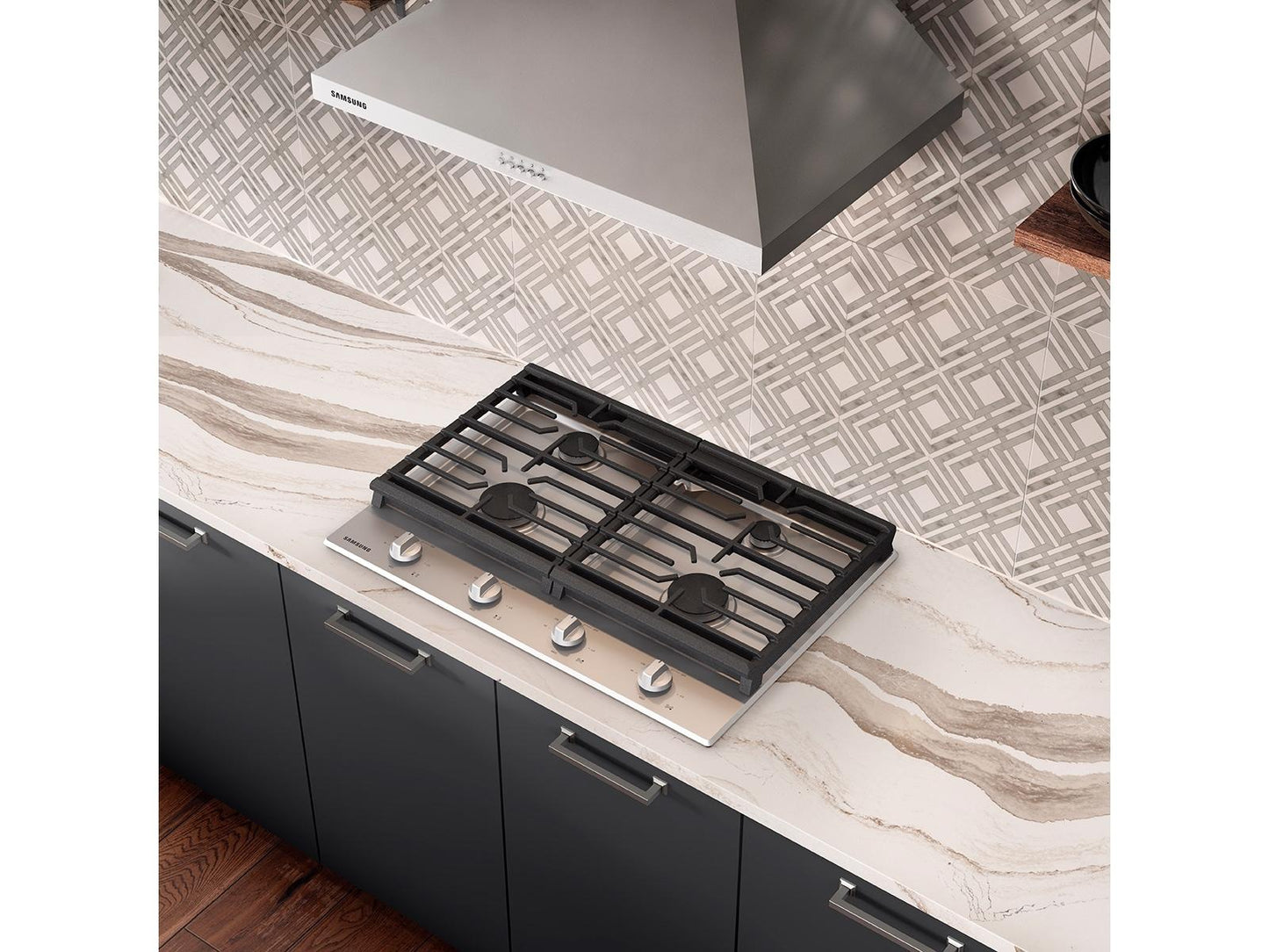 Samsung NA30R5310FS Gas Cooktop Cast Iron Grates  17K BTU Power Burner  30" Width