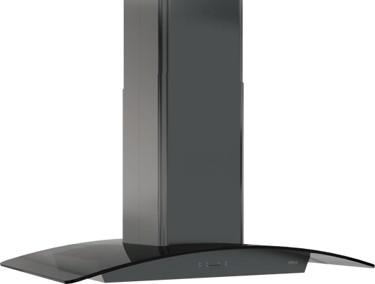 Zephyr ZREM90BBSGG Ravenna Island, 90cm, Black SS+Gray Glass, LED